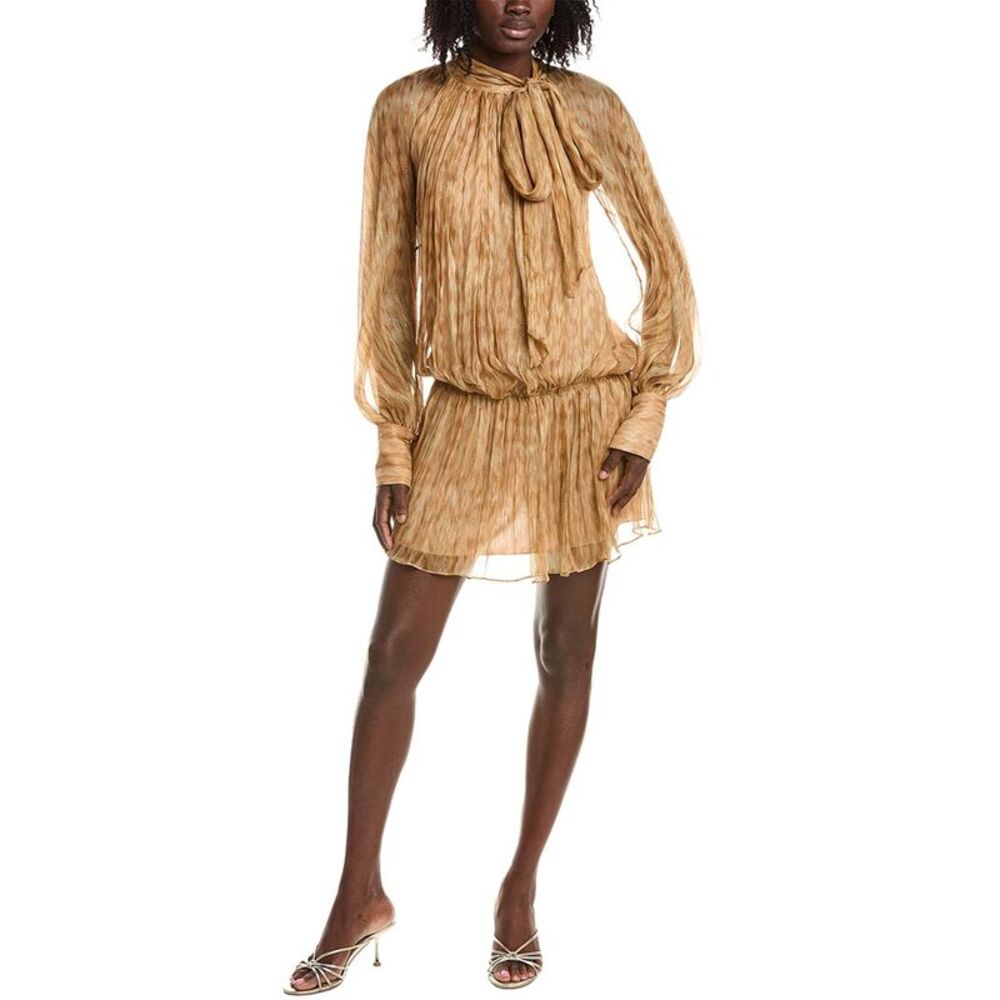 Alexis Womens  Hailey Silk-Blend Mini Dress, Brown